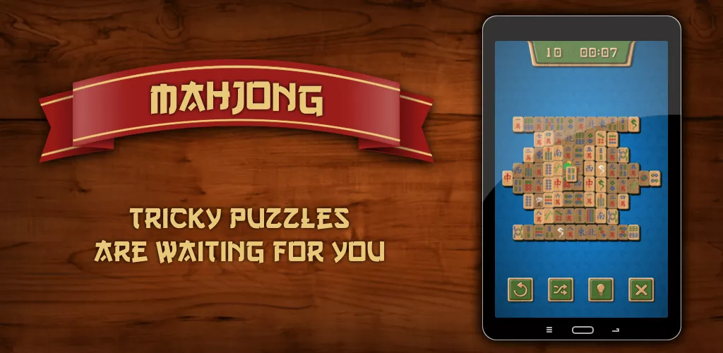 Banner for Mahjong showcasing key game features